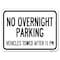 Signmission No Overnight Parking Vehicles Towed After 11 Pm K2-1030 Heavy-Gauge Aluminum Parking, A-1824-23828 A-1824-23828 - alternate 1